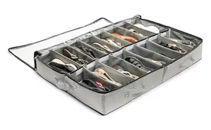 Extra Large Underbed Shoe Organizer (24 Compartments)