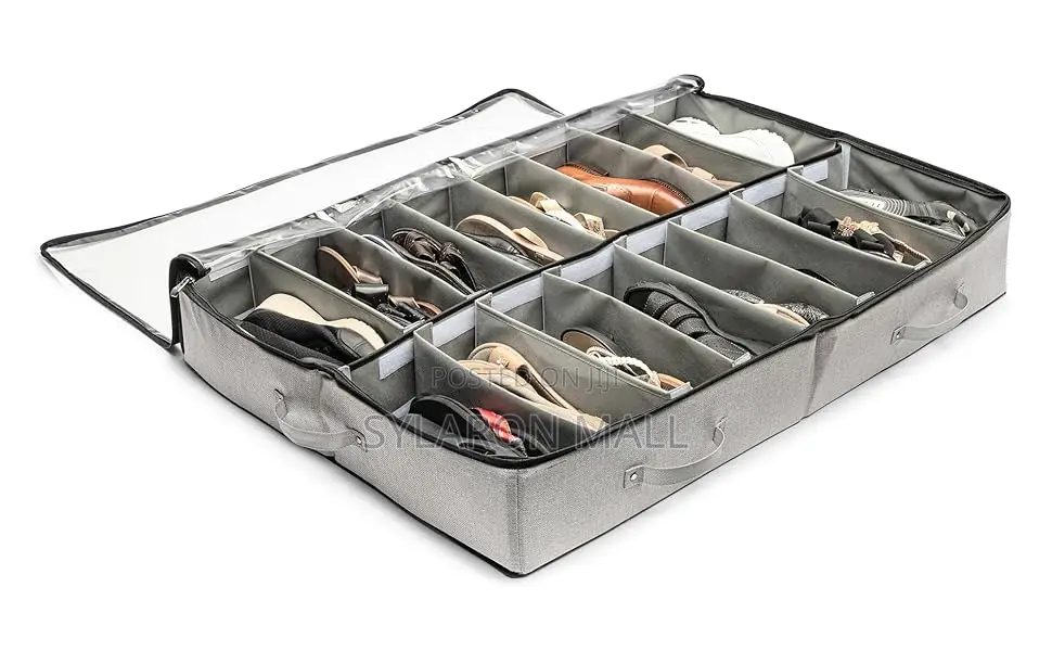 Extra Large Underbed Shoe Organizer (24 Compartments)