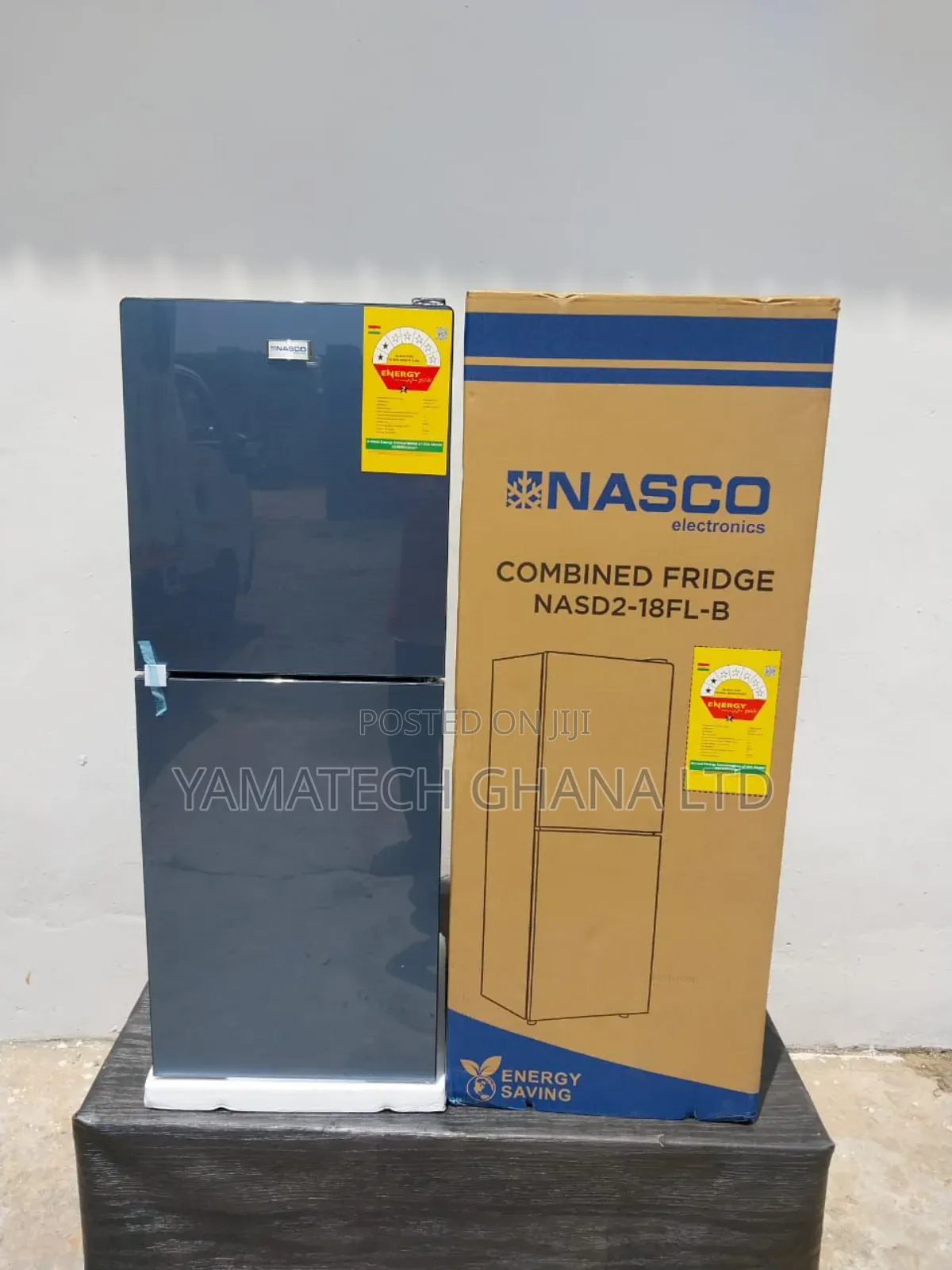 Nasco 136litre Black Mirror Refrigerator With Bottom Freezer