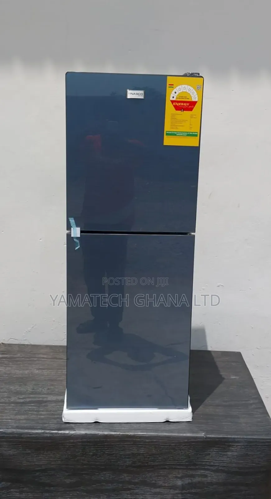Nasco 136litre Black Mirror Refrigerator With Bottom Freezer