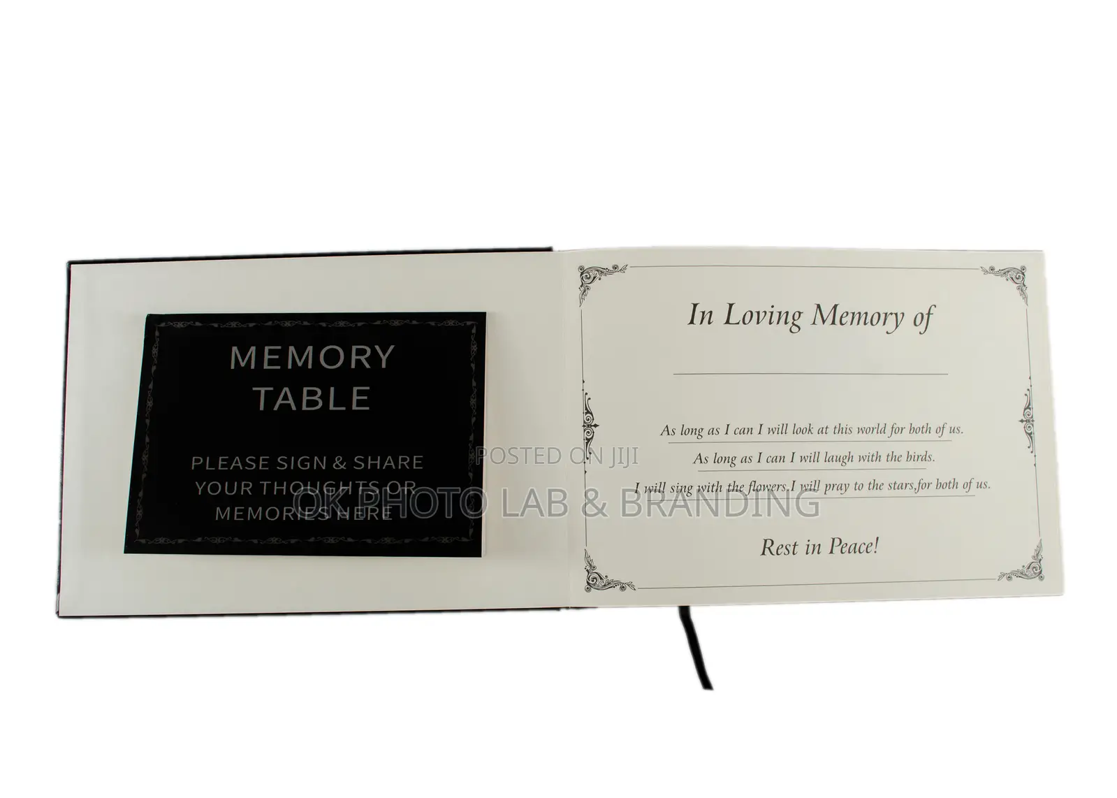 Book of Condolence in Box With Executive Pen and Info Card.