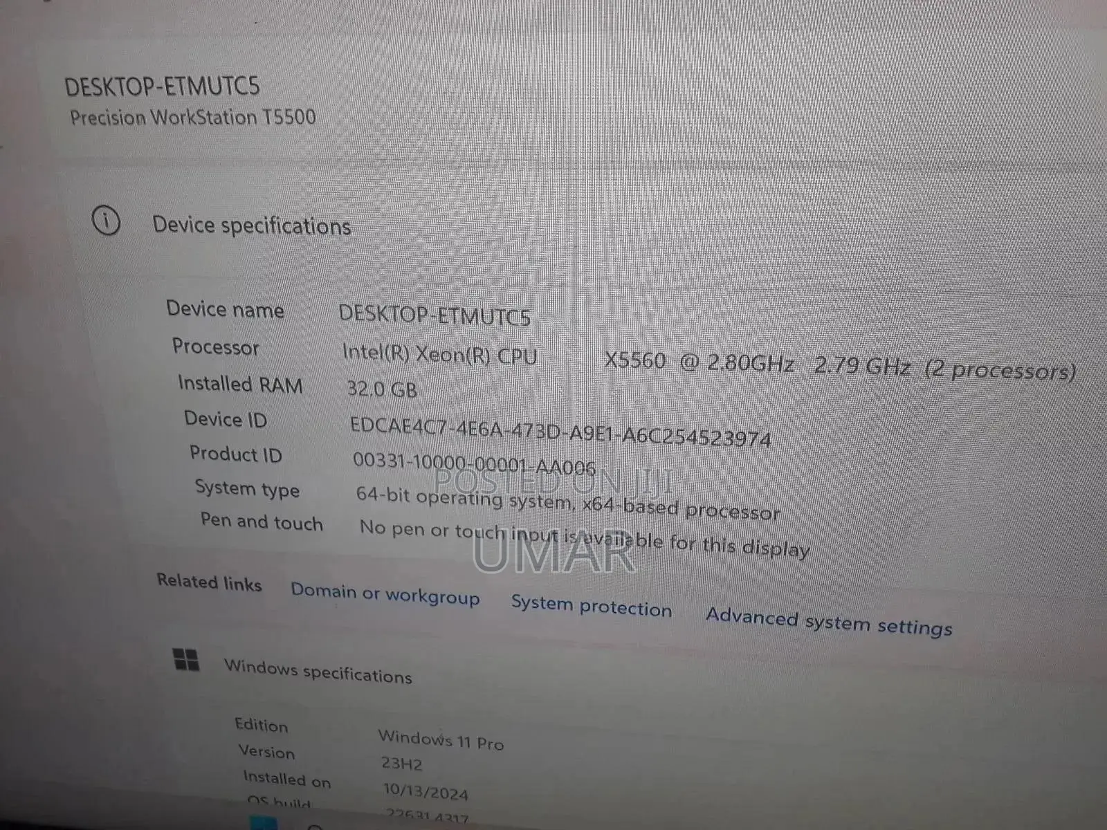 Desktop Computer Dell 40GB Intel Xeon HDD+SSD 1.5T