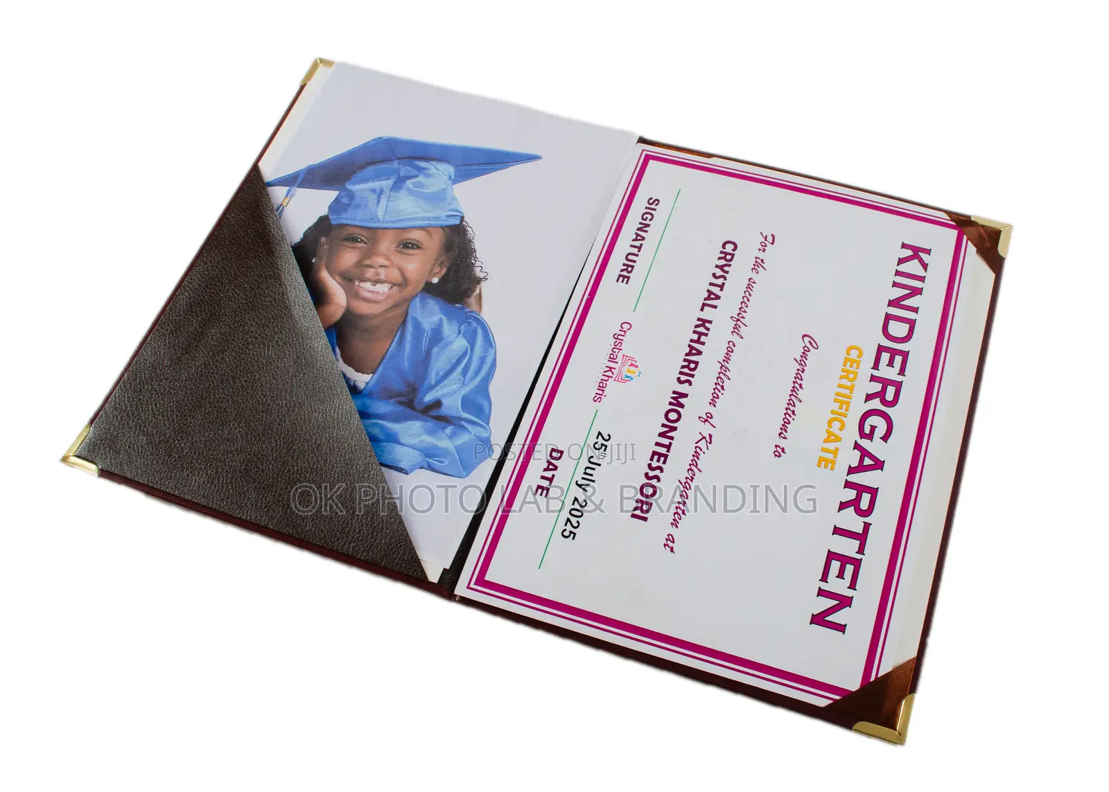 A4 Certificate Document Holder With Gold Edges