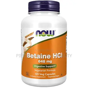 Now Foods Betaine HCL 648 Mg ,Vegan, Digestive Support 120s
