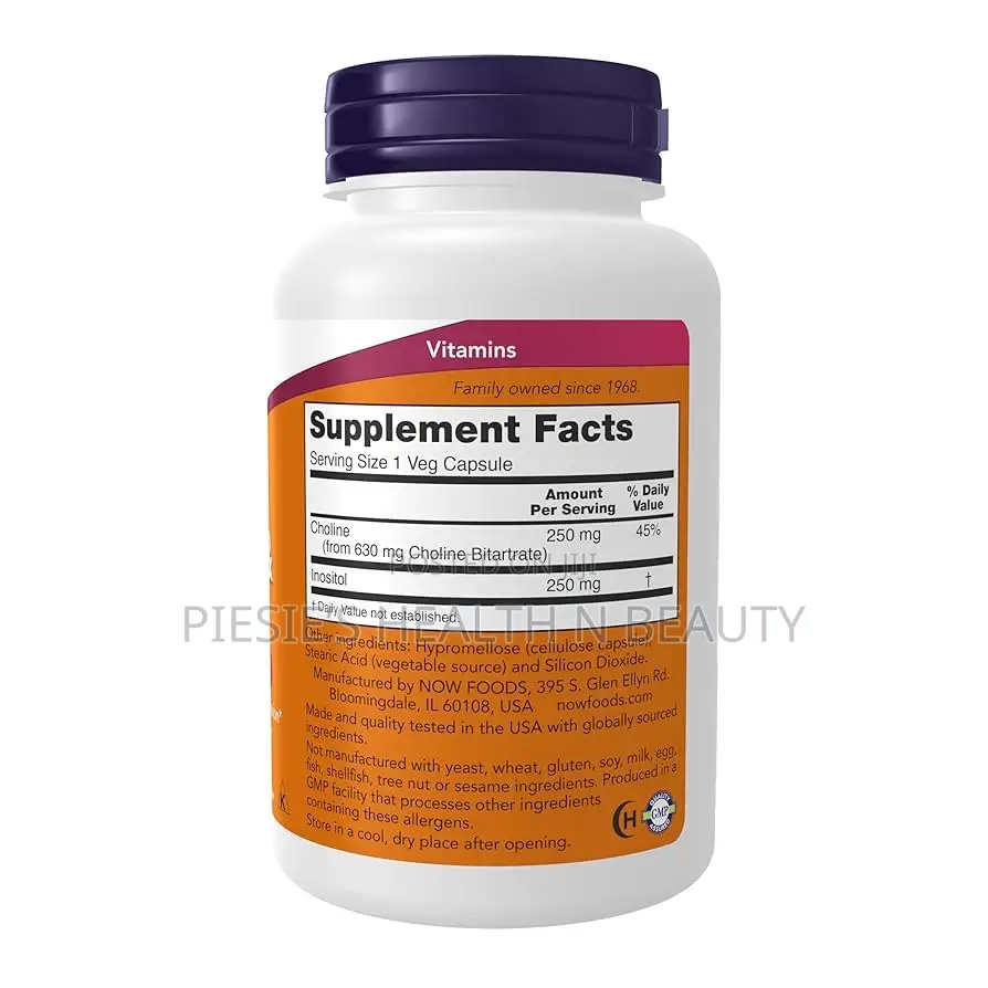 Now Foods, Choline Inositol 500 Mg 100 Capsules