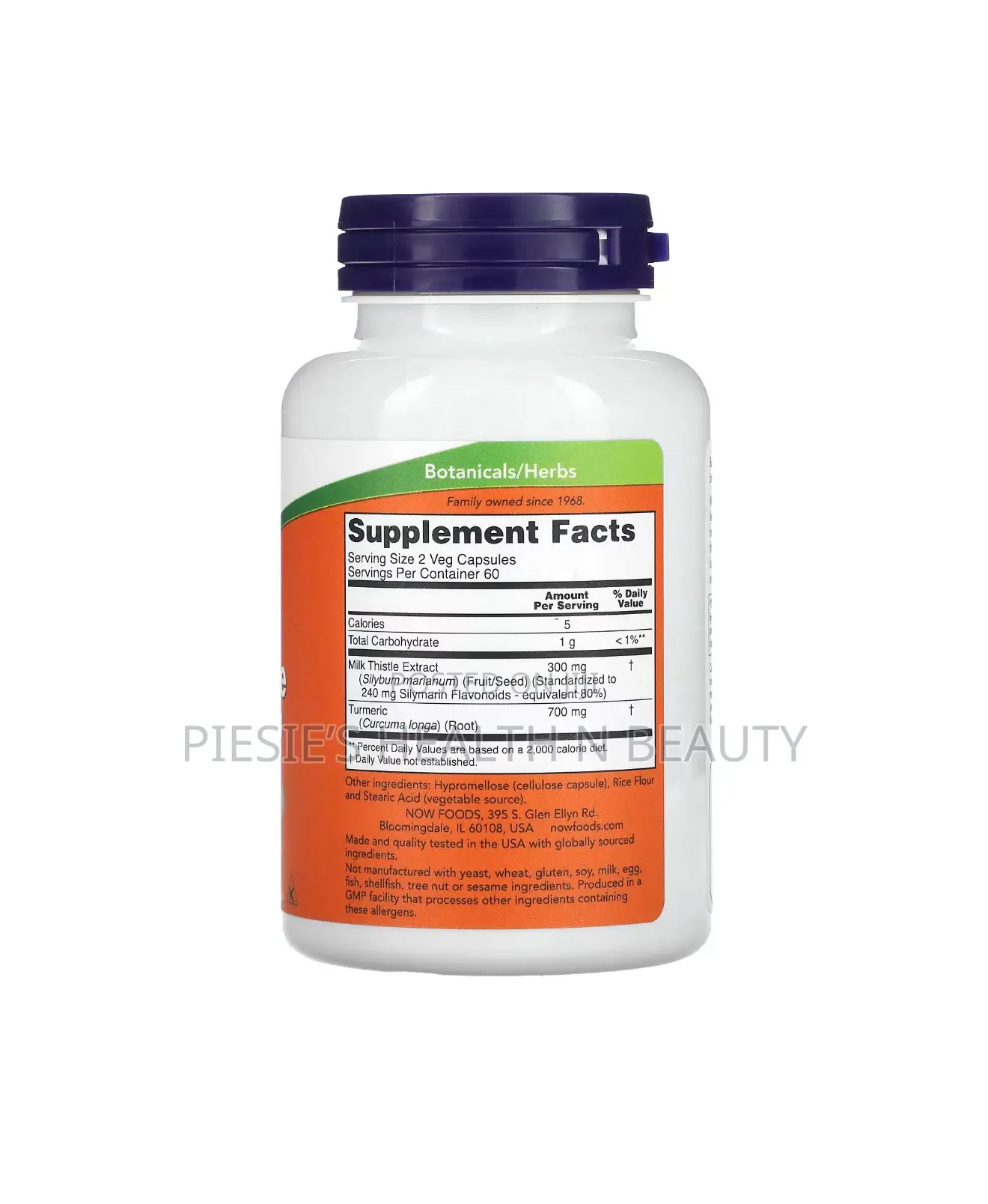 Now Foods Milk Thistle Extract With Turmeric 150mg, 60 Veggie Capsules