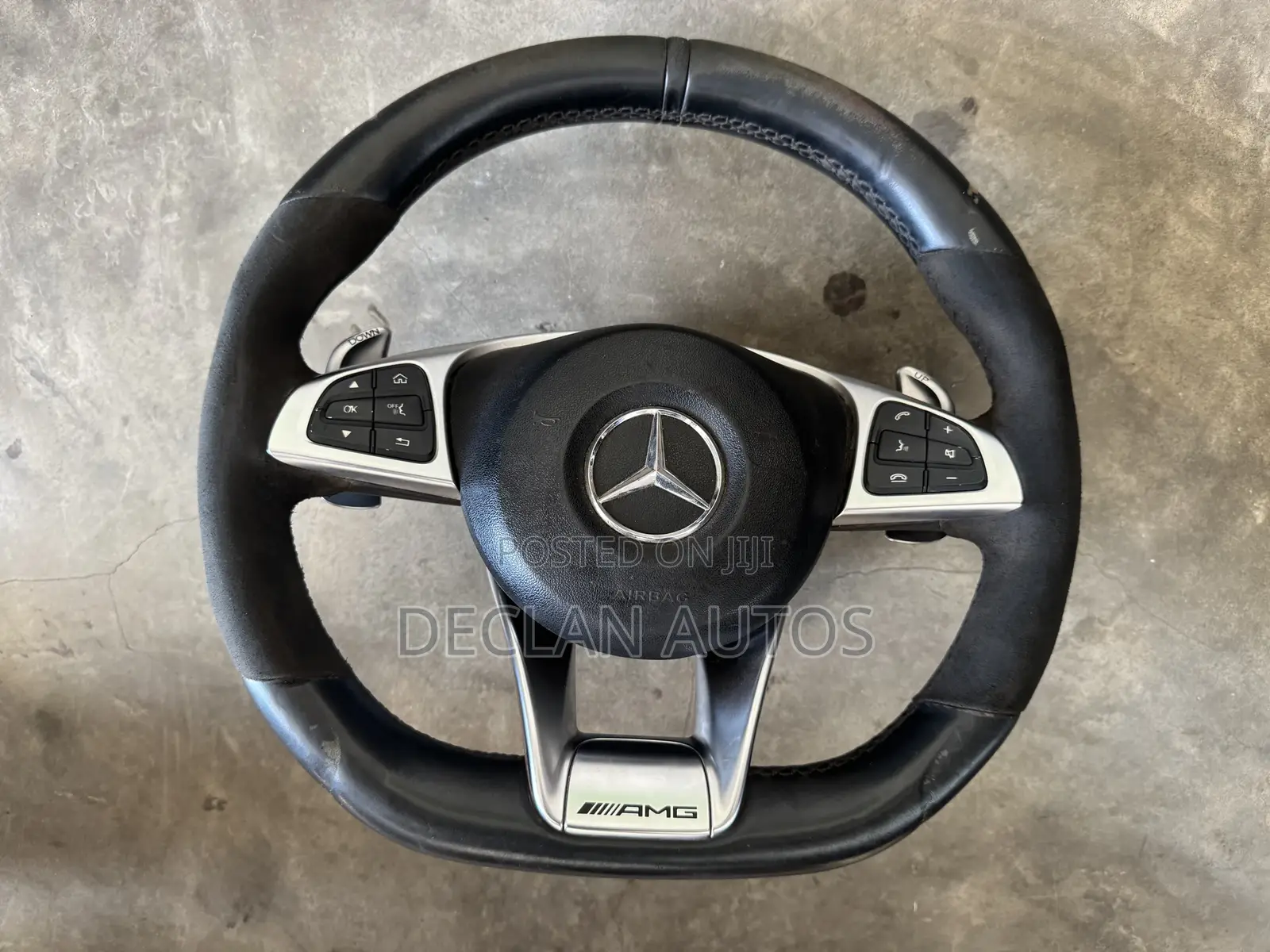 Mercedes-benz Black Amg Steering Wheel Leather Black For C300 2017 Oem