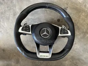 Mercedes-benz Black Amg Steering Wheel Leather Black For C300 2017 Oem
