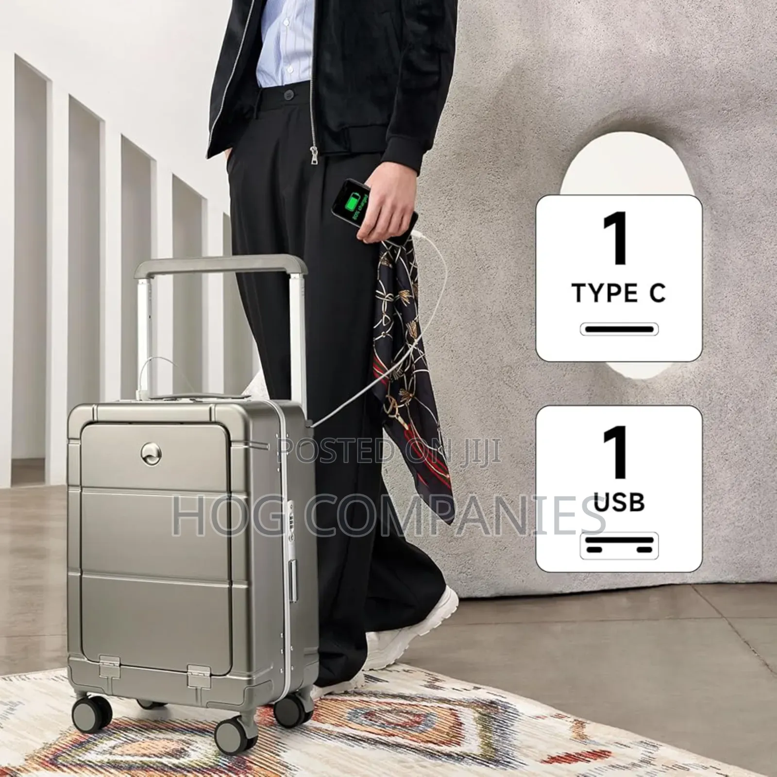 Anti-Theft Airline Approved Carry on Luggage Travel Usb Suitcase