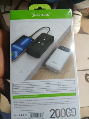 20, 000 Just Max Powerful Power Bank With 4 Cables