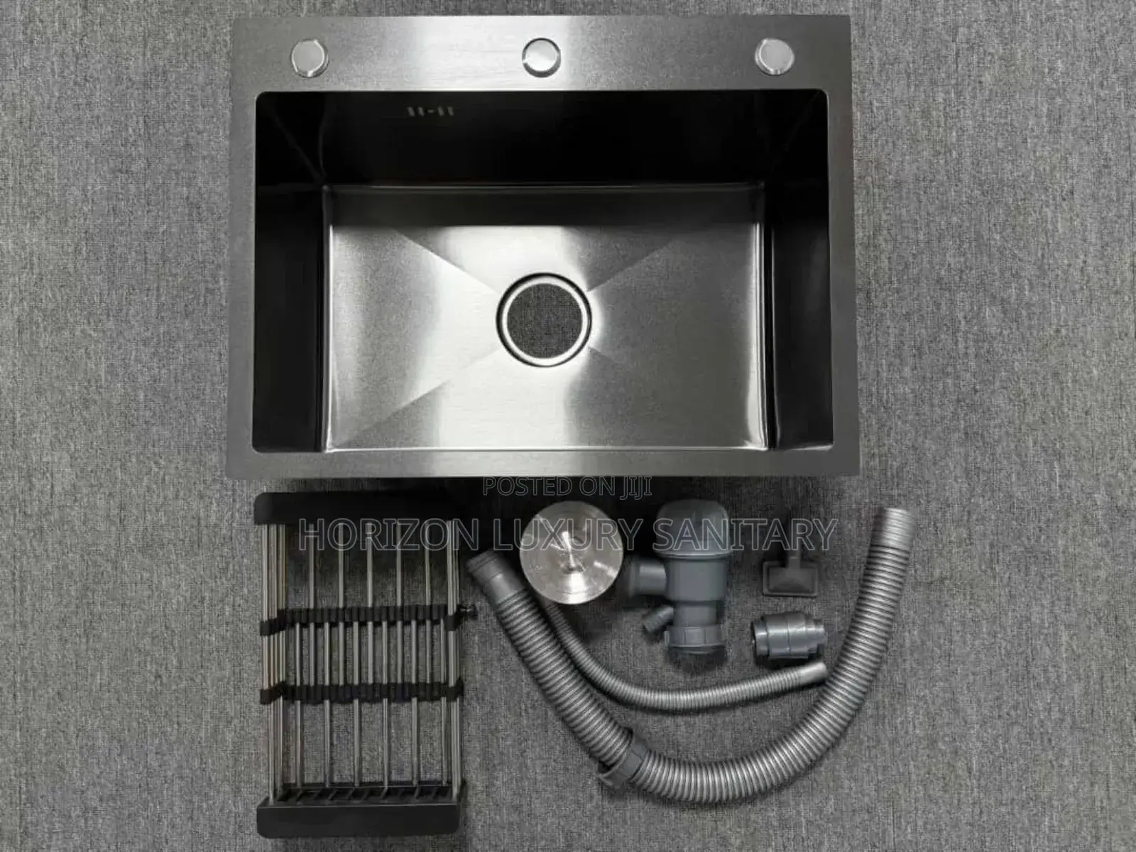 Work Top Sink With Accessories Stainless and Black Kitchen Sink