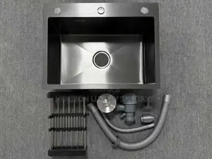 Work Top Sink With Accessories Stainless and Black Kitchen Sink