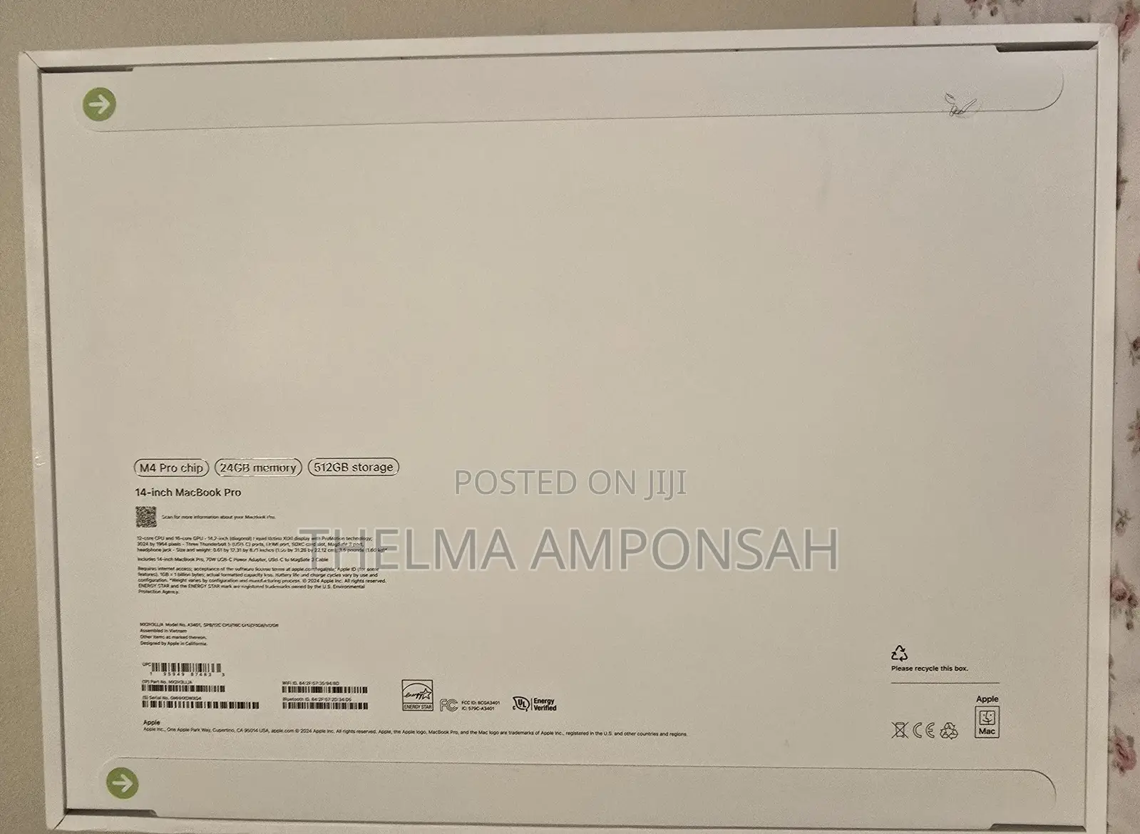 New Apple MacBook Pro 2024 M4 14-inch 24GB Apple M4 Pro SSD 512GB