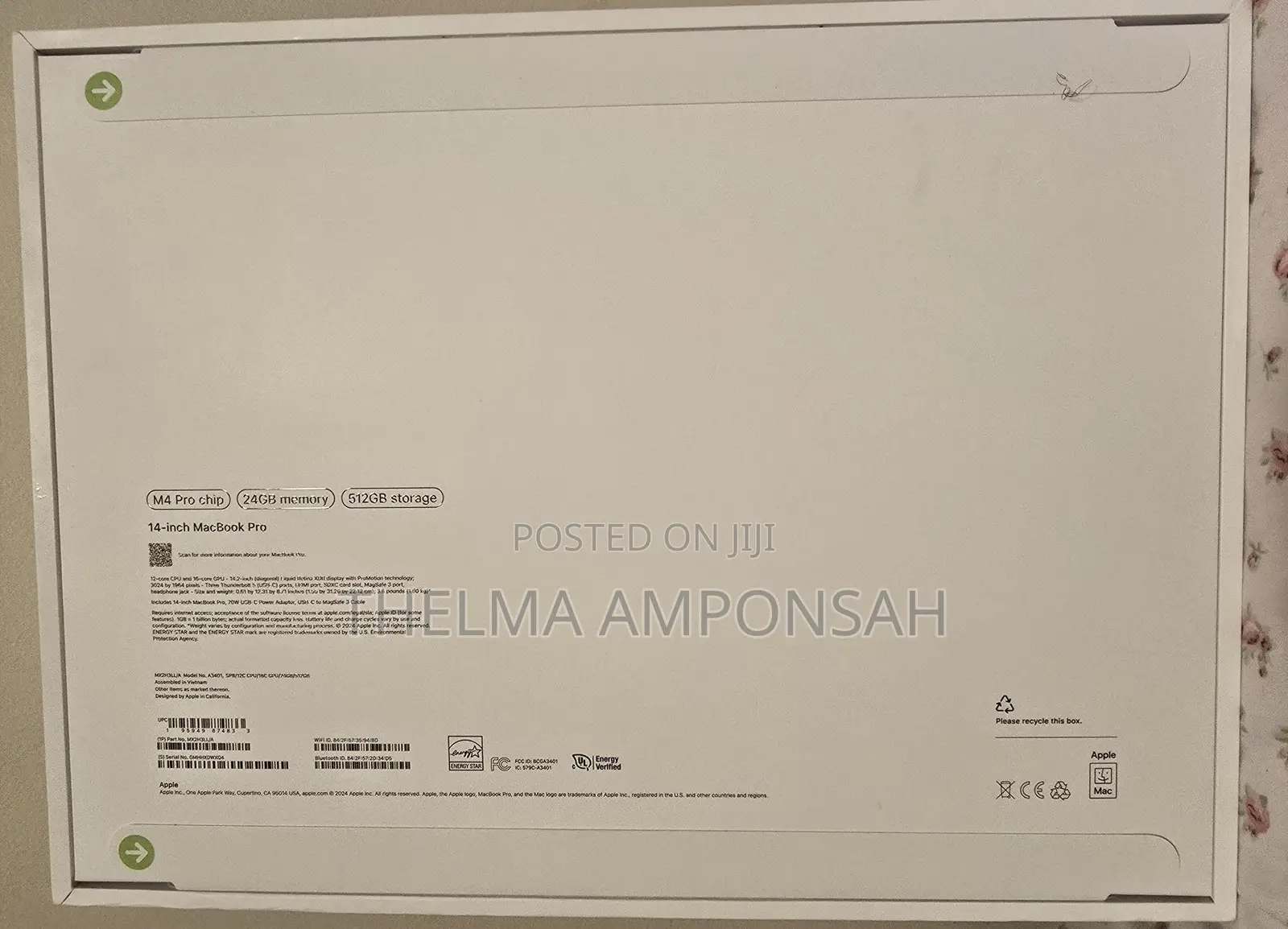 New Apple MacBook Pro 2024 M4 14-inch 24GB Apple M4 Pro SSD 512GB