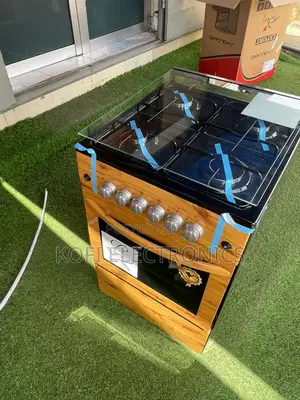 Freestanding Gas Cooker With Oven Natural Wood Appearance