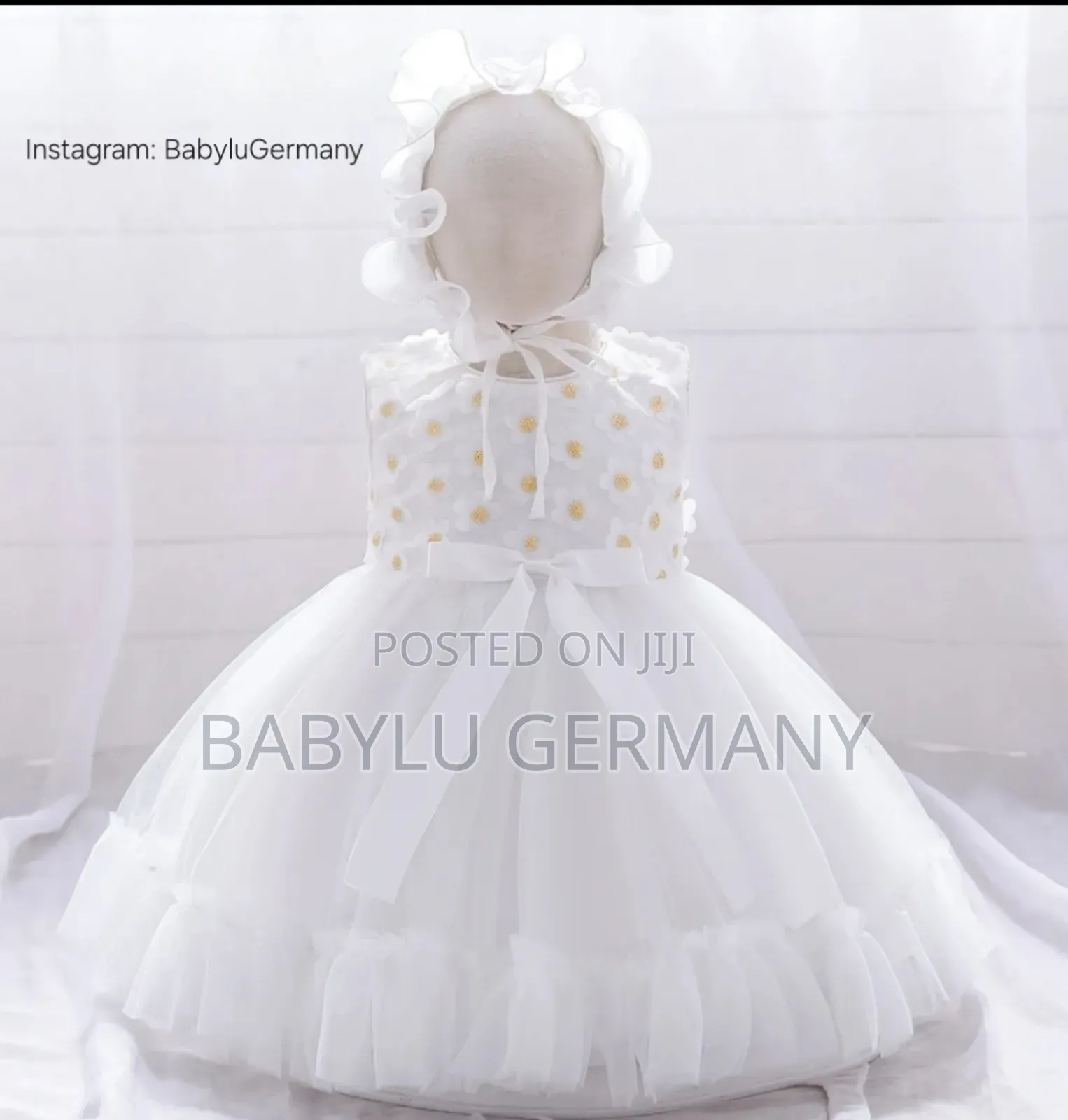 White Dress With Cap 6 Months to 4 Years Old Available