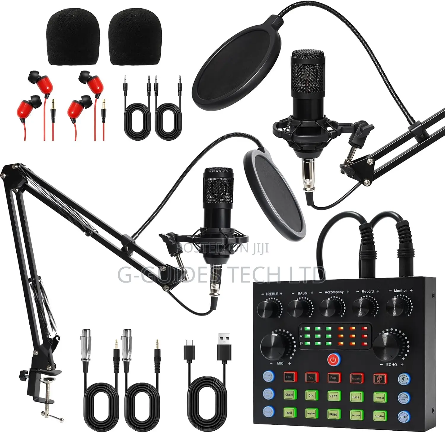 Bm-800 Condenser Microphones Dual Podcasting Equipment Bundle