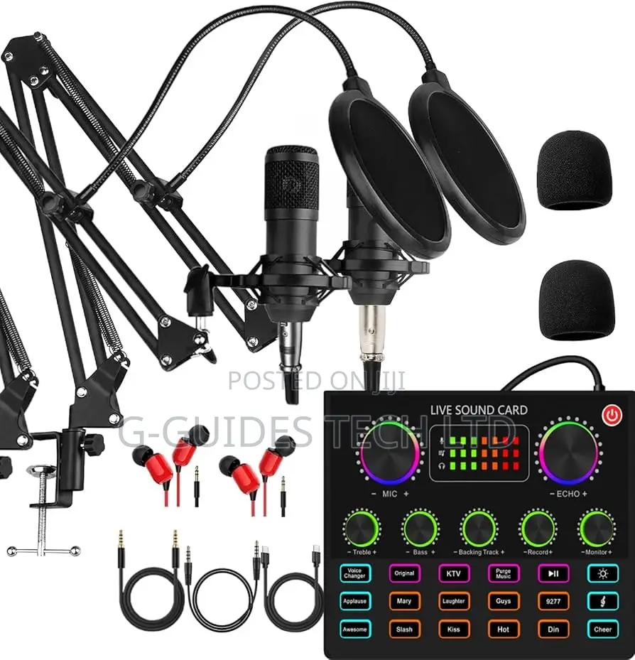 Bm-800 Condenser Microphones Dual Podcasting Equipment Bundle