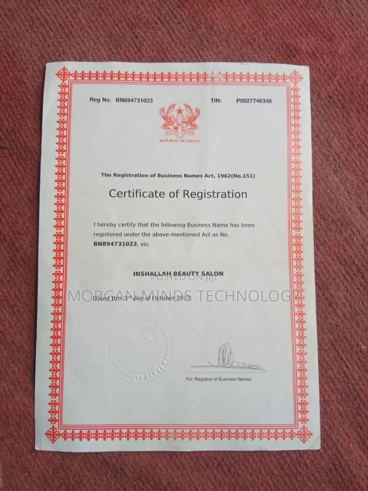 Registration and Project Work Writing