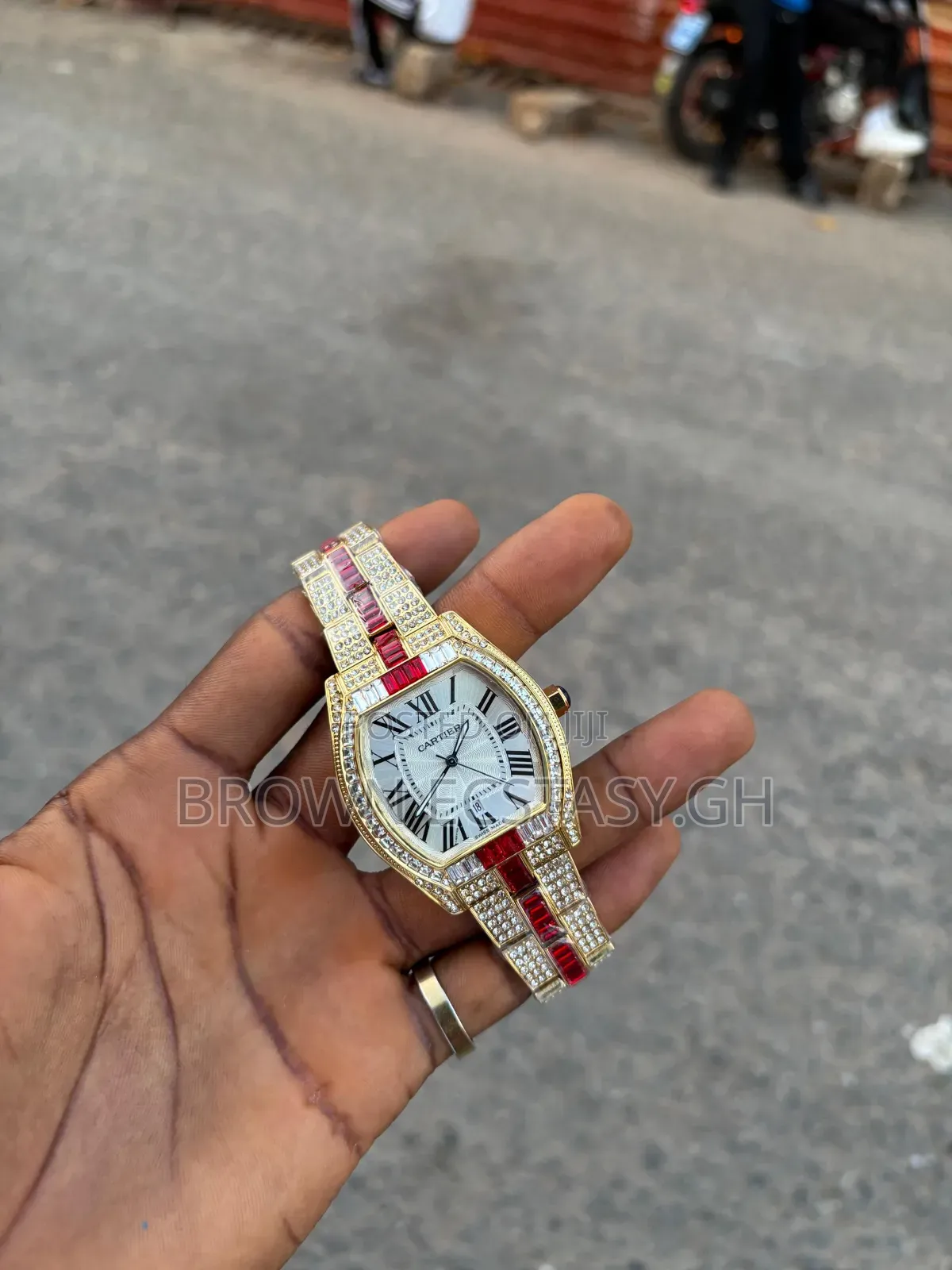 Iced Out Cartier Roadster Watch