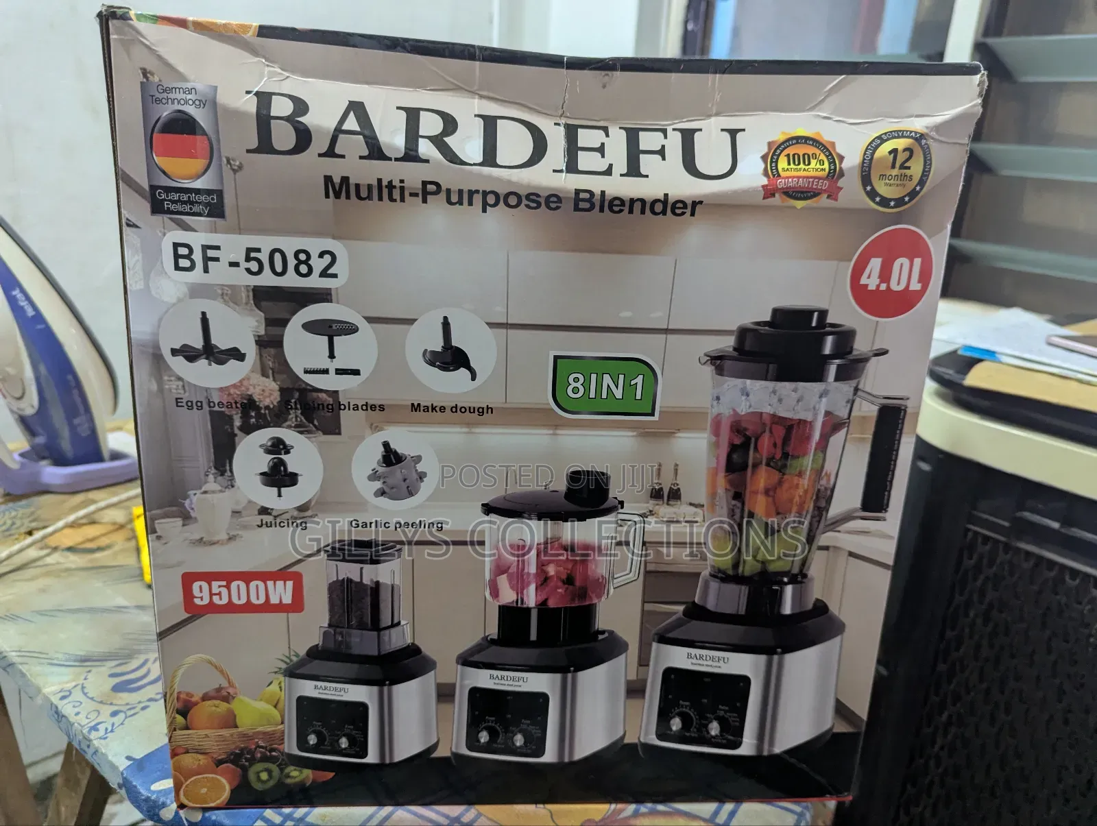 Commercial 4l High-Power 9500w 8 in 1 Stainless Steel Blender Mixer