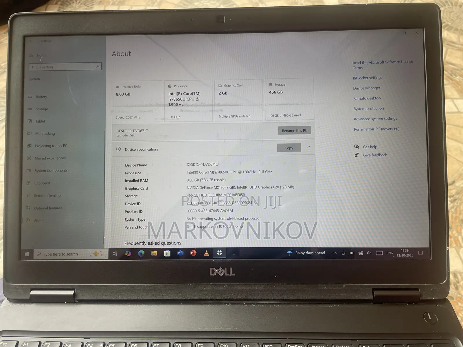 Laptop Dell Latitude 5590 8GB Intel Core I7 HDD 500GB