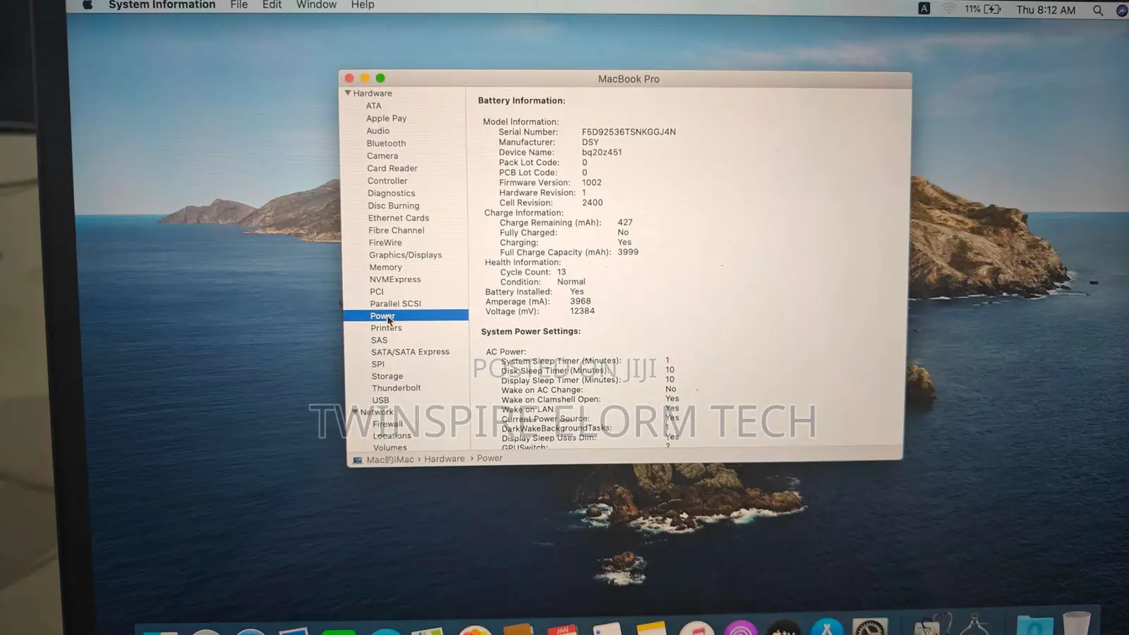 Laptop Apple MacBook Pro 2019 8GB Intel Core i5 SSD 256GB