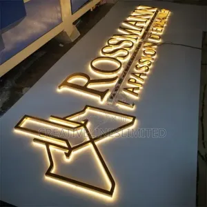 White With Warm Gold Signage