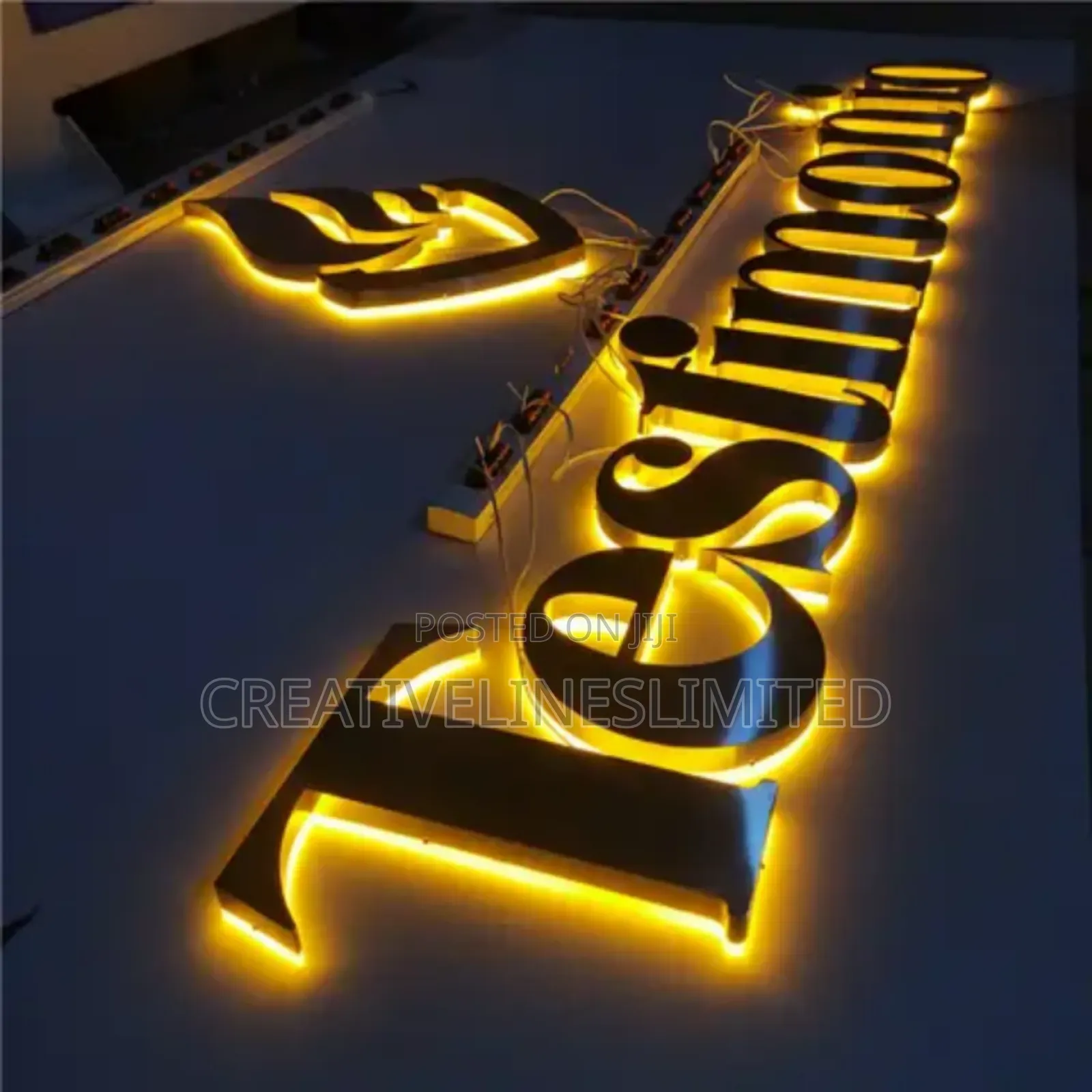 White With Warm Gold Signage