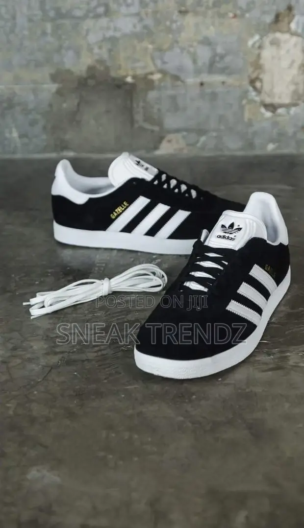 adidas gazelle silver green womens Adidas OG Gazelle Black Suede (2015) main image 1