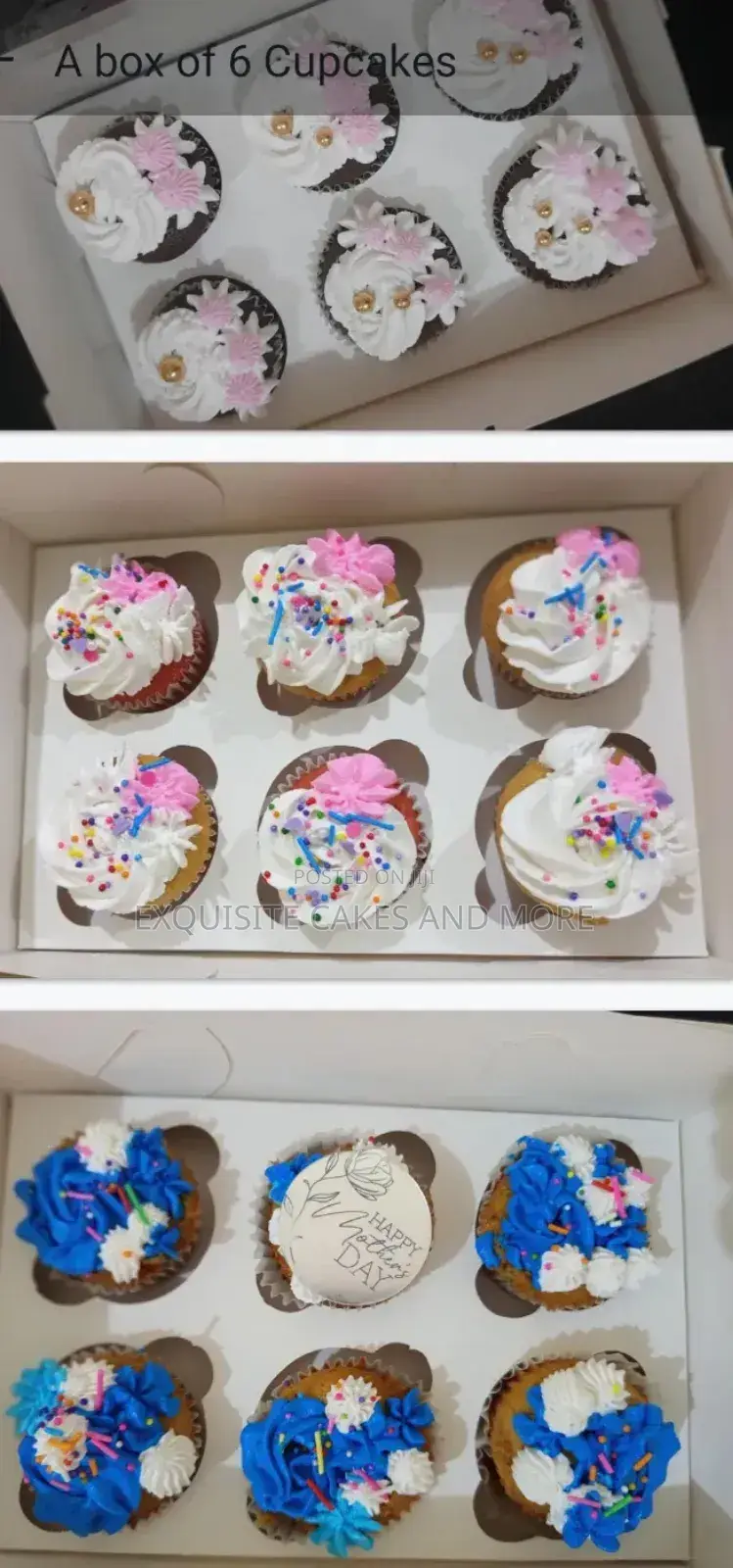 6 Cupcakes With Whipped Cream for Val's Day