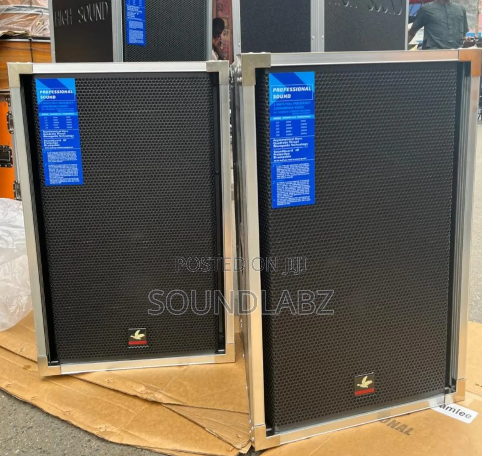 Pair Of High Sound N215 Professional Half-range Speakers.