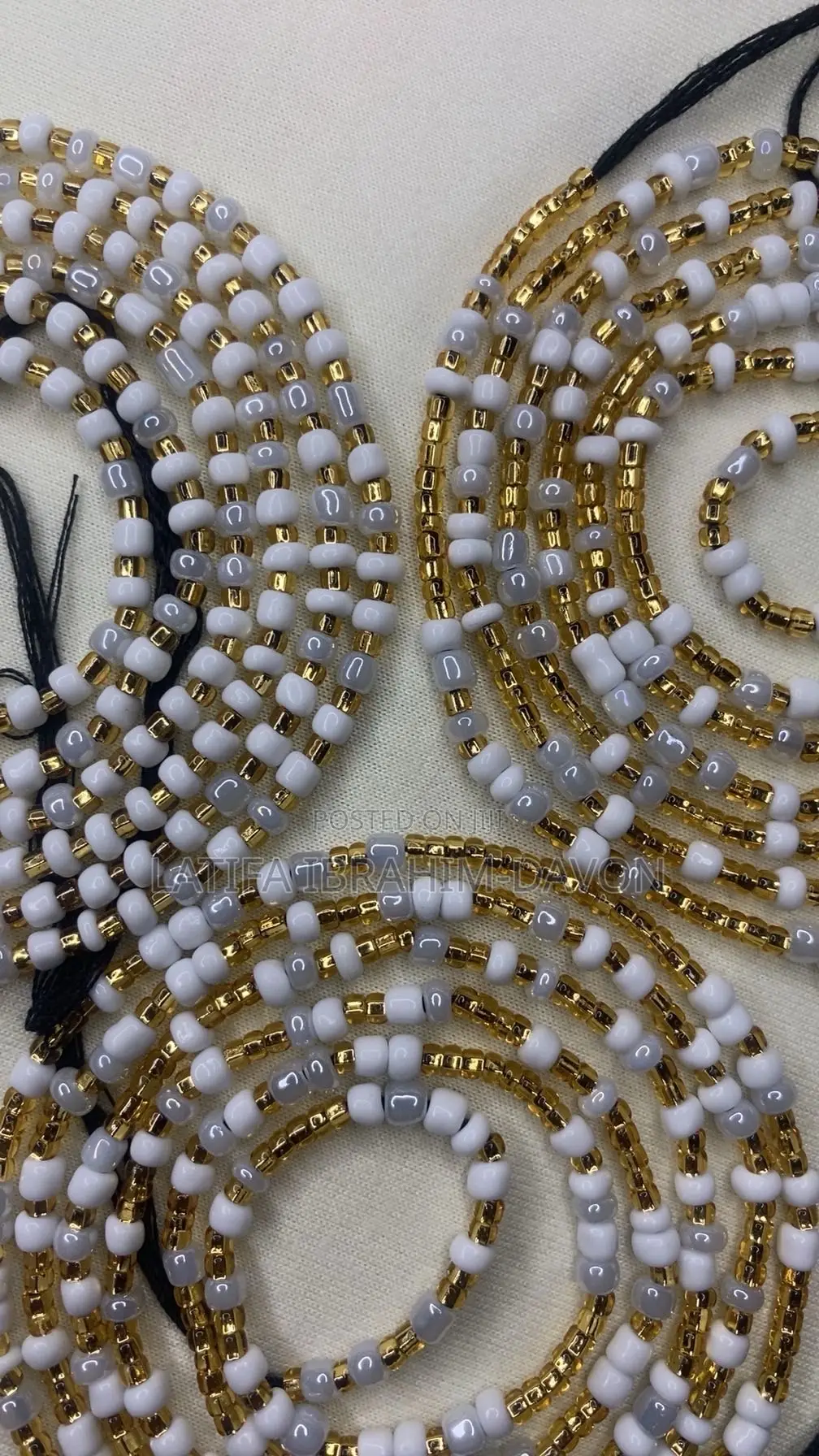 Waist Beads- Mixed Colors( Gold and White)