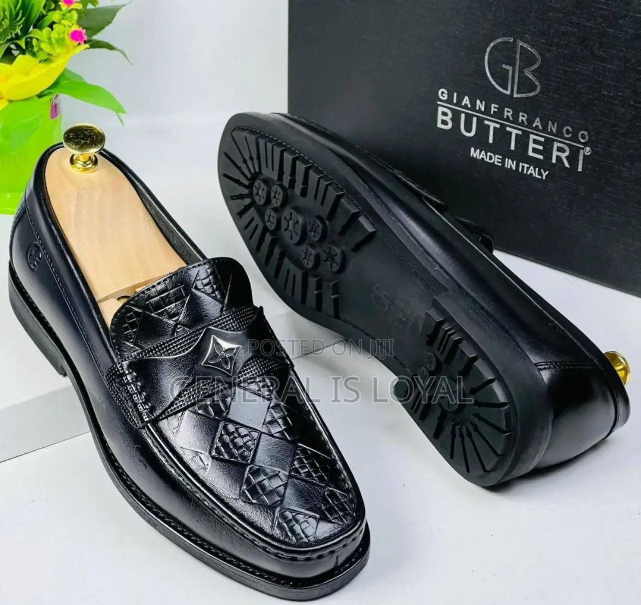 Gianfranco Butteri Black Color Men Leather Loafers Shoe