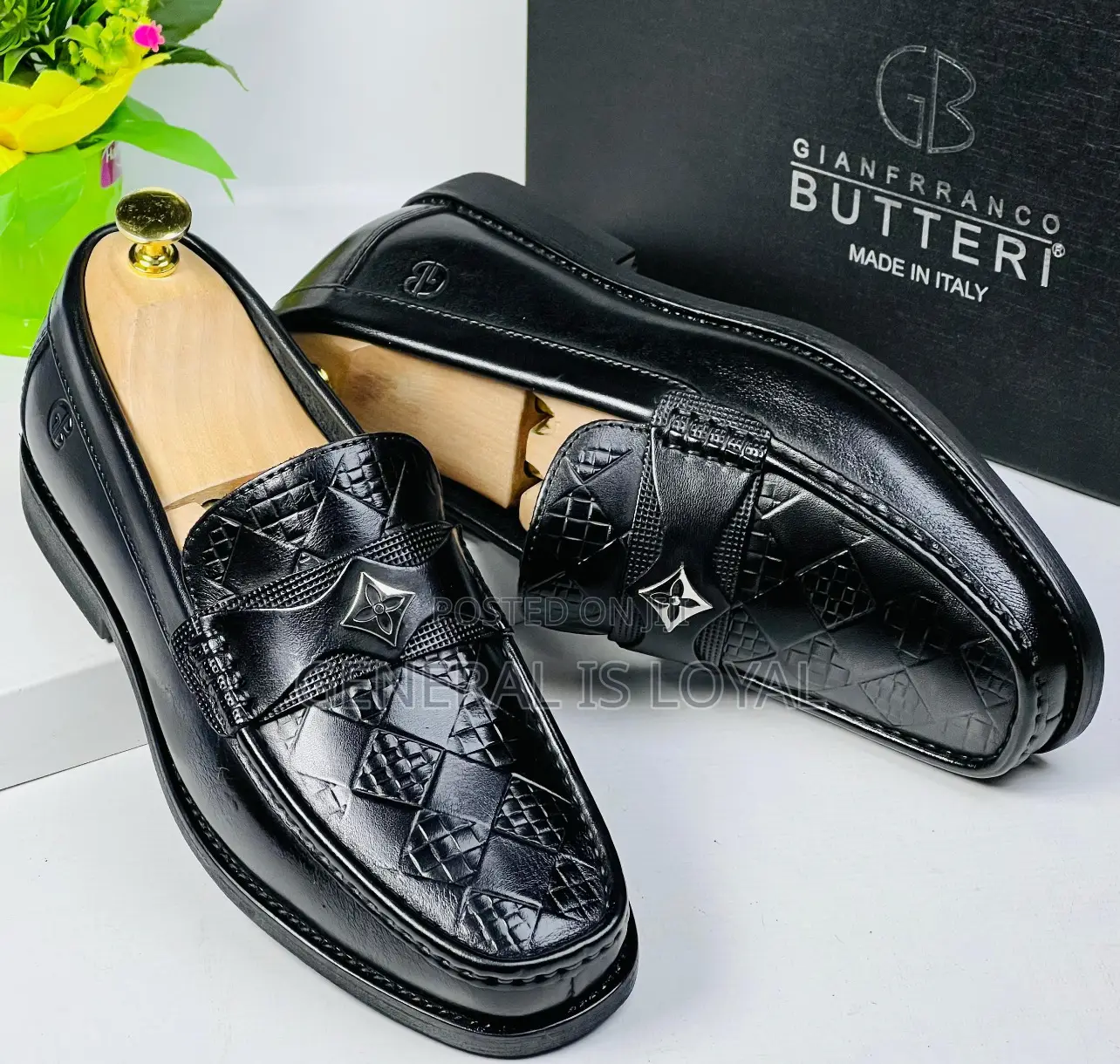 Gianfranco Butteri Black Color Men Leather Loafers Shoe