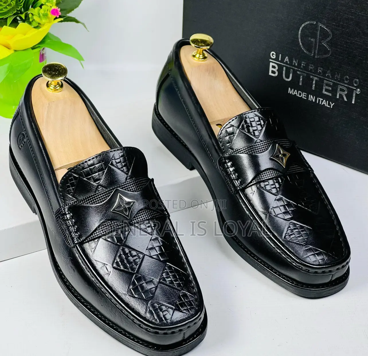 Gianfranco Butteri Black Color Men Leather Loafers Shoe