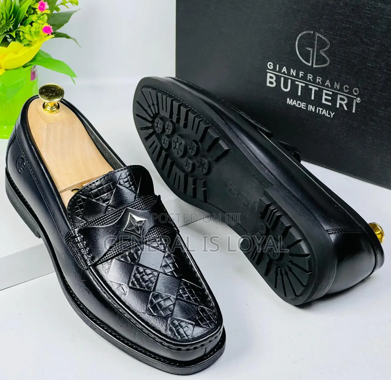 Gianfranco Butteri Black Color Men Leather Loafers Shoe