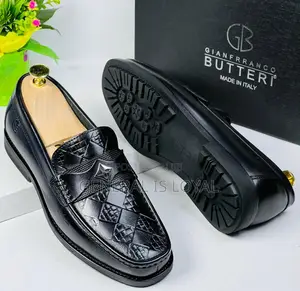 Gianfranco Butteri Black Color Men Leather Loafers Shoe