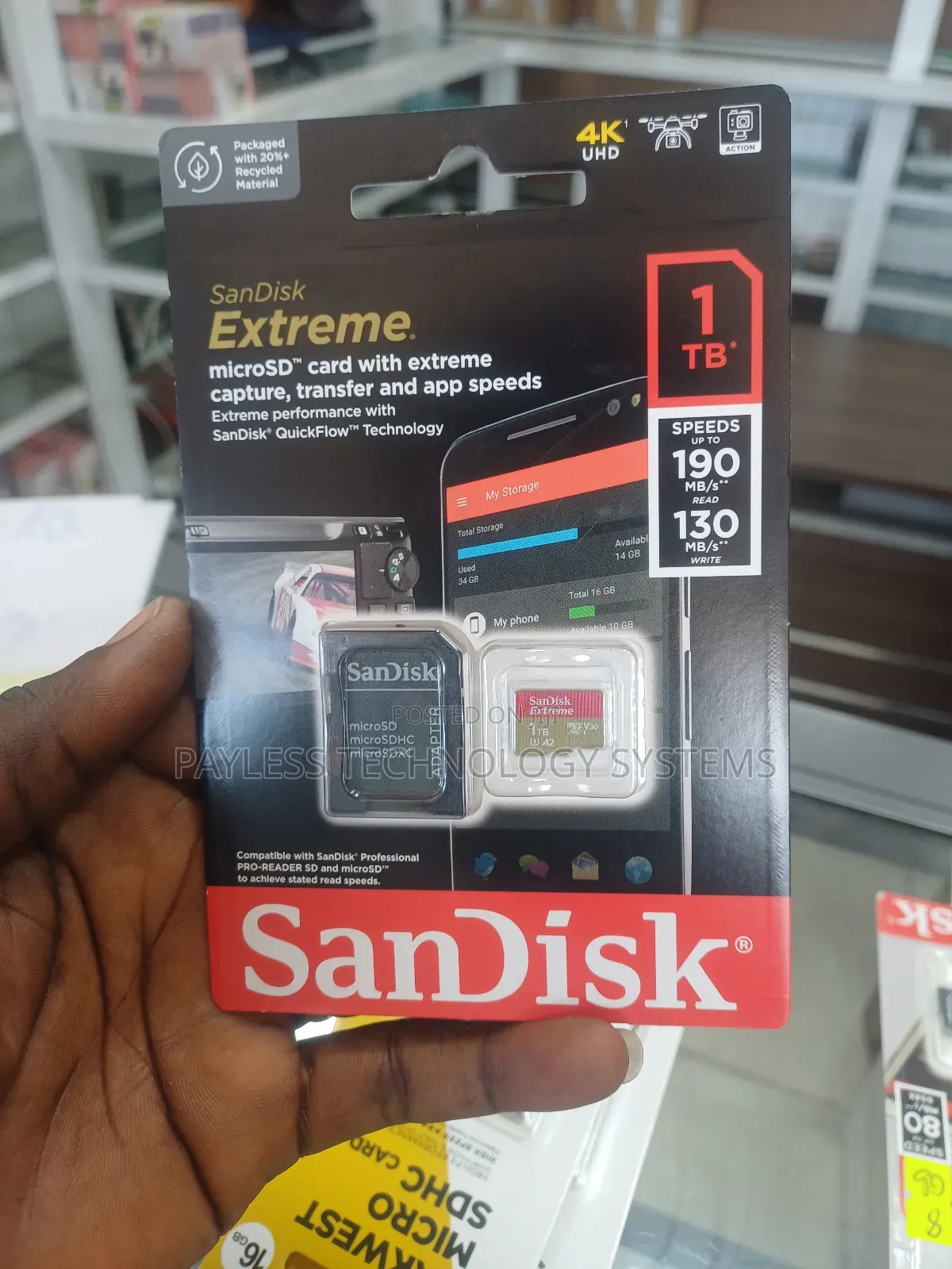 Sandisk Micro Sd 1tb 200mb/S Class 10 Extreme Pro