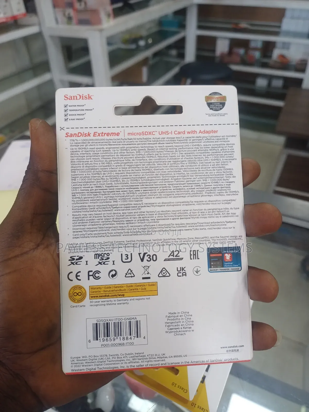 Sandisk Micro Sd 1tb 200mb/S Class 10 Extreme Pro