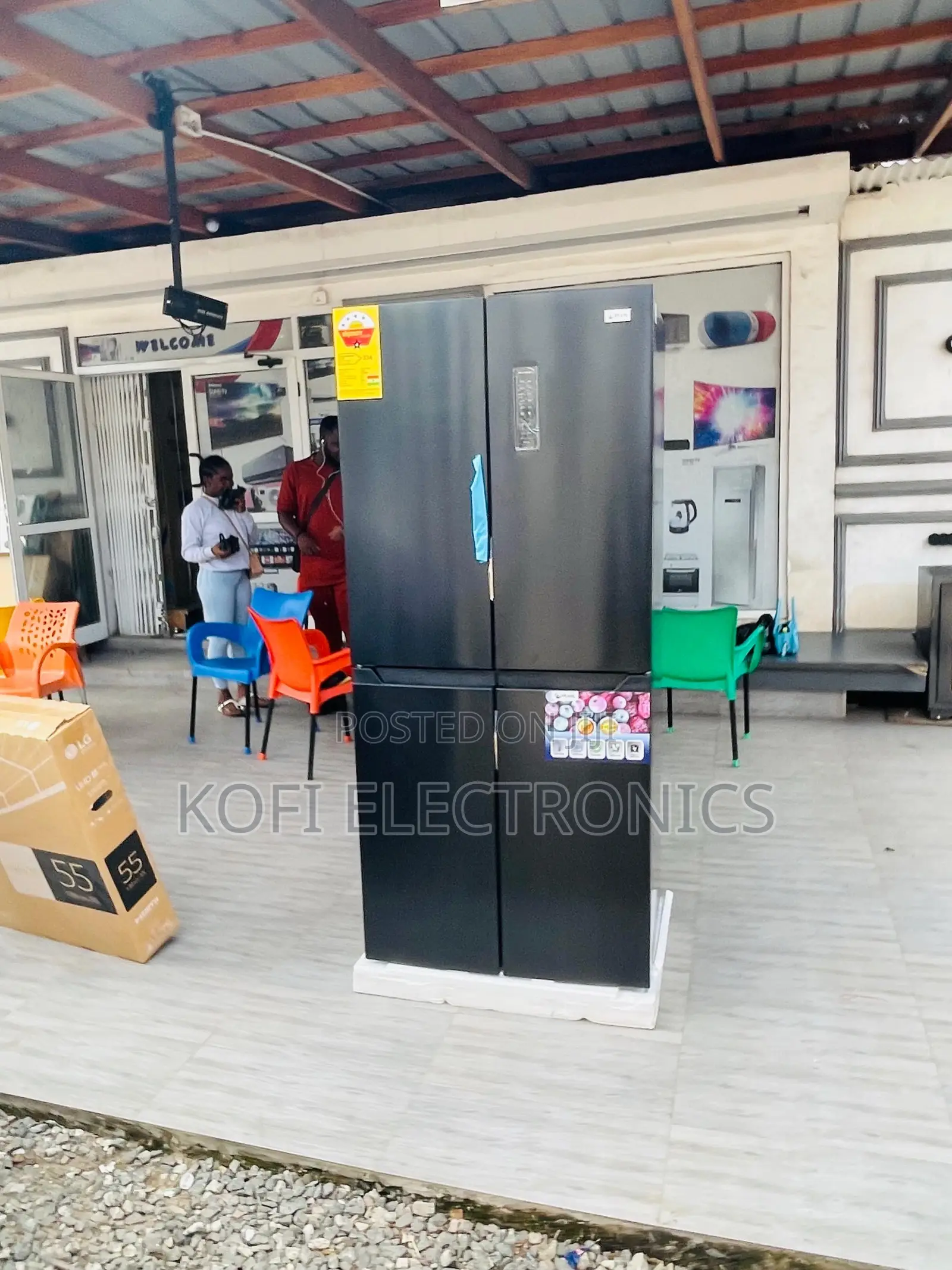 Black 4-Door Refrigerator 362l Powerful Cooling, Premium Finish