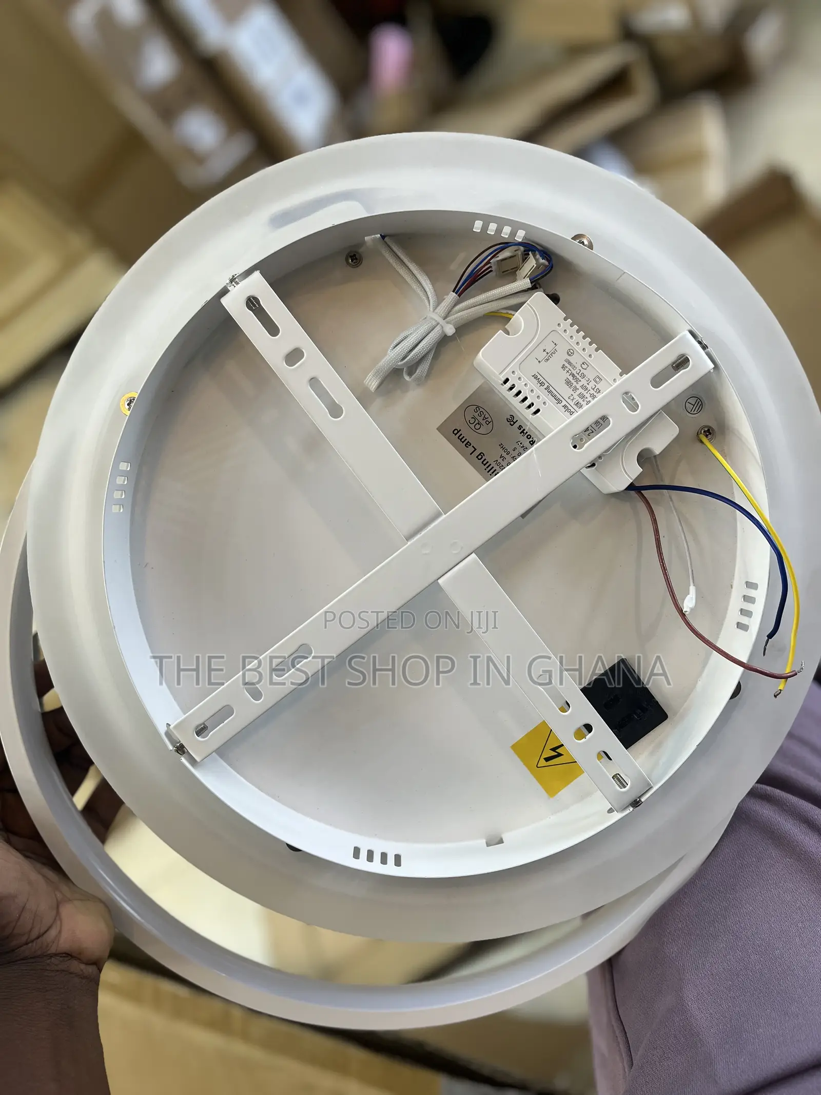 Wood Blend With Plastic Design Ceiling Light Available for Sale