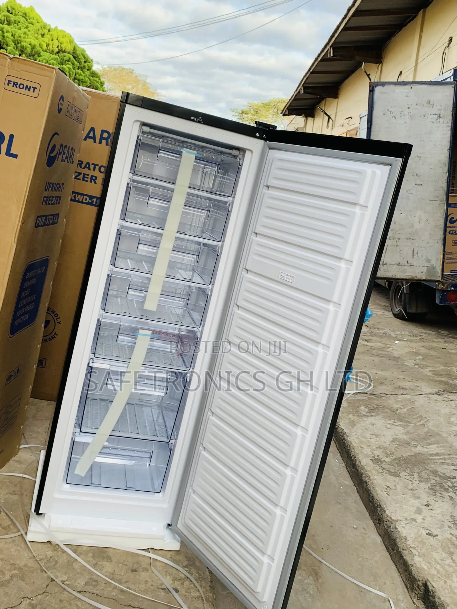 Authentic Pearl 242ltr Puf-370-1a Dark Grey Upright Freezer