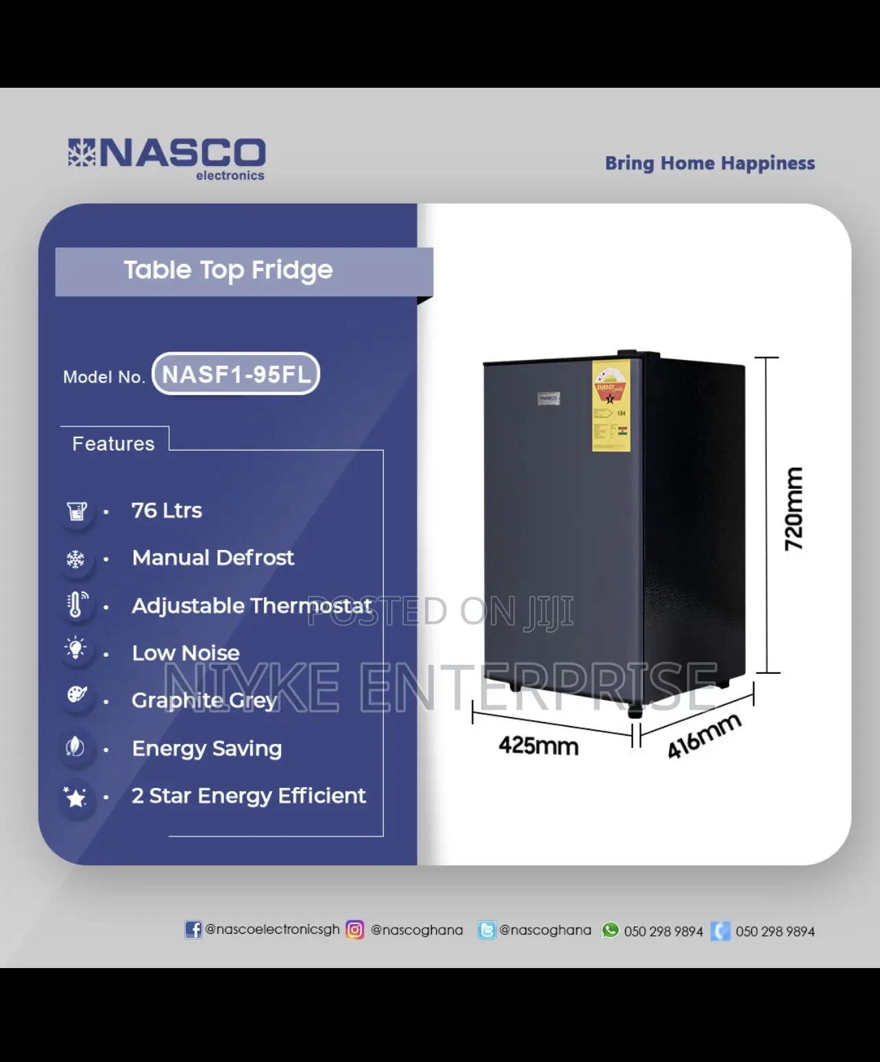 Nasco Nasf1-95fl Table-top Fridge