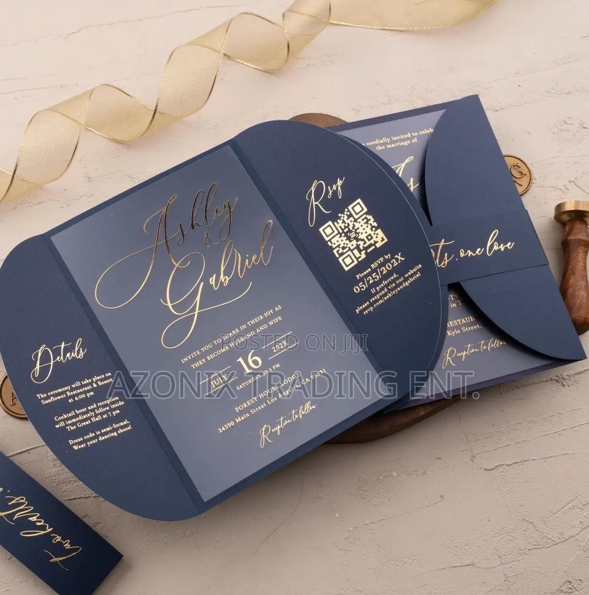 Metallic Effect Invitation Cards