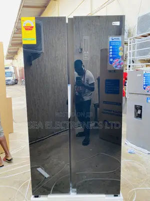 Brand New Pearl Side By Side Fridge With Glass Mirror