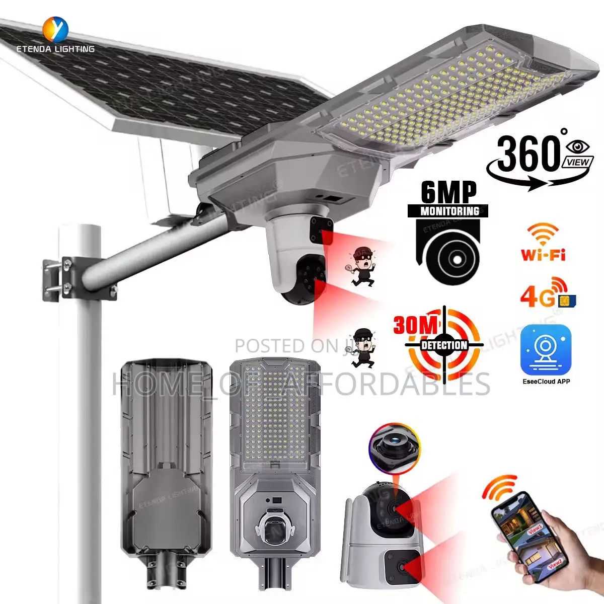 Smart Security Camera Solar Street Lights