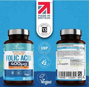Folic Acid 400mcg , Vitamin B9 Tablets For Women, For 13 Months