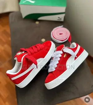 Puma Suede Red and White