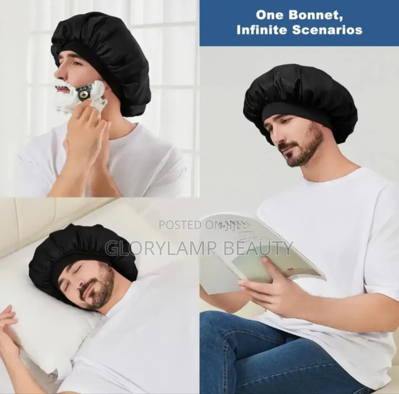 Satin Sleep Bonnet Cap - Comfortable Hair Protection for Men Women